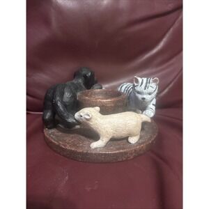 2001 Penco Dog Cat Mouse Chasing Each Other Circle Of Friends Candle Holder